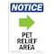 Signmission OSHA Notice Sign, 24" Height, Rigid Plastic, Pet Relief Area (Right Sign With Symbol, Portrait OS-NS-P-1824-V-17235 - alternate 1